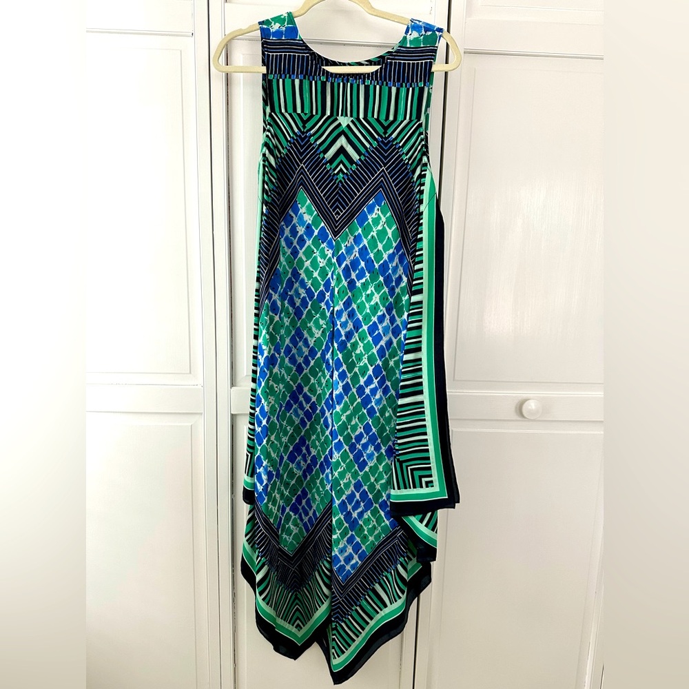 NWT NIC+ZOE Geometric Green and Blue Sleeveless Dress